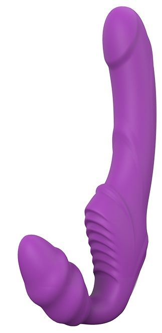 Фиолетовый безремневой вибрострапон DOUBLE DIPPER - Dream Toys - купить с доставкой в Петрозаводске