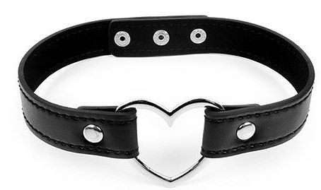 Черный ошейник с сердечком - Notabu - купить с доставкой в Петрозаводске