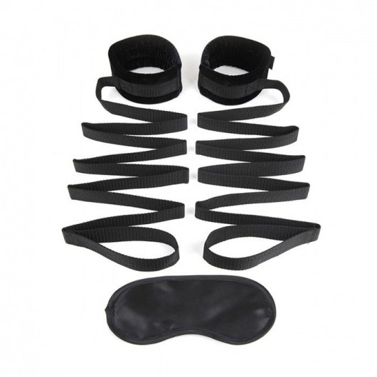 Чёрные манжеты для фиксации на кровати Bondage Bed Strap - Lux Fetish - купить с доставкой в Петрозаводске