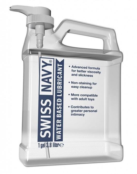 Канистра лубриканта Swiss Navy Water Based Lube на водной основе - 3,8 л. - Swiss navy - купить с доставкой в Петрозаводске