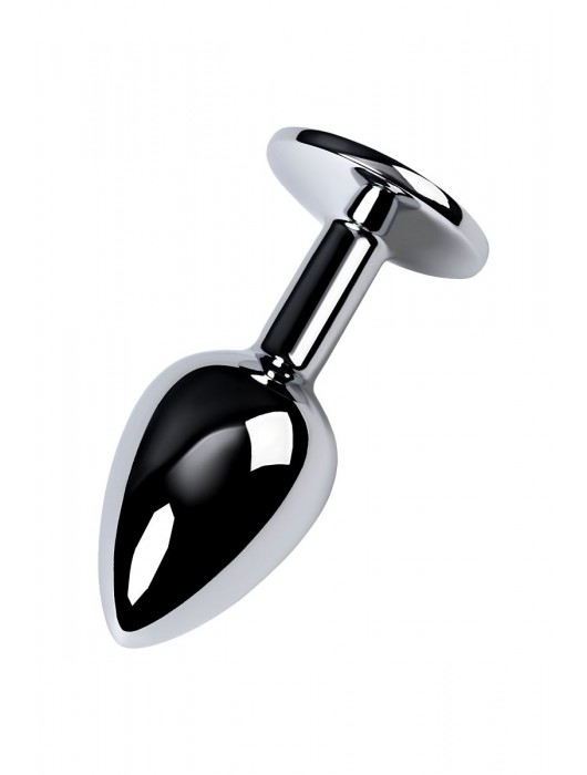 Серебристая конусовидная анальная пробка с фиолетовым кристаллом - 7 см. - ToyFa - купить с доставкой в Петрозаводске