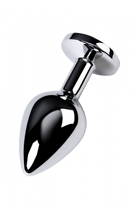 Серебристая конусовидная анальная пробка с голубым кристаллом - 8 см. - ToyFa - купить с доставкой в Петрозаводске