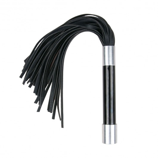 Черная плеть Easytoys Flogger With Metal Grip - 38 см. - Easy toys - купить с доставкой в Петрозаводске