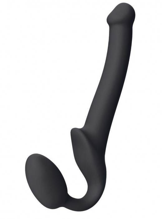 Черный безремневой страпон Silicone Bendable Strap-On S - Strap-on-me - купить с доставкой в Петрозаводске