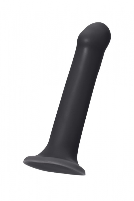 Черный фаллос на присоске Silicone Bendable Dildo L - 19 см. - Strap-on-me - купить с доставкой в Петрозаводске