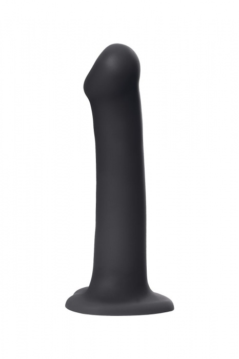 Черный фаллос на присоске Silicone Bendable Dildo L - 19 см. - Strap-on-me - купить с доставкой в Петрозаводске