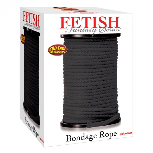 Черная веревка для связывания Bondage Rope - 60,9 м. - Pipedream - купить с доставкой в Петрозаводске