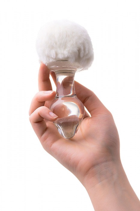 Стеклянная анальная втулка с хвостиком - 9,5 см. - Sexus - купить с доставкой в Петрозаводске