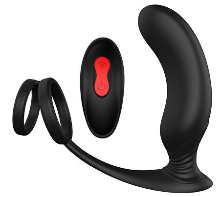 Черный массажер простаты REMOTE P-PLEASER - Dream Toys - в Петрозаводске купить с доставкой