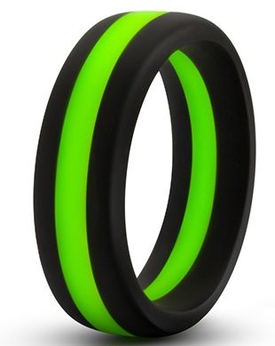 Черно-зеленое эрекционное кольцо Silicone Go Pro Cock Ring - Blush Novelties - в Петрозаводске купить с доставкой