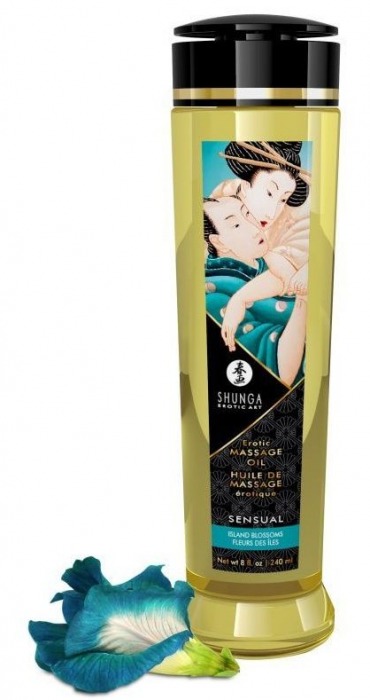 Массажное масло Sensual с цветочным ароматом - 240 мл. - Shunga - купить с доставкой в Петрозаводске