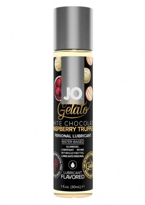 Лубрикант с ароматом трюфелей из белого шоколада и малины JO GELATO WHITE CHOCOLATE RASPBERRY TRUFFLE - 30 мл. - System JO - купить с доставкой в Петрозаводске