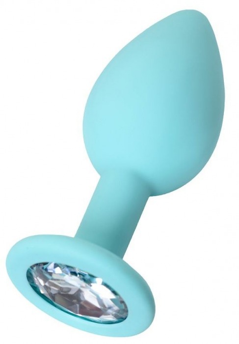 Мятная анальная пробка с прозрачным кристаллом Brilliant - 7 см. - ToyFa - купить с доставкой в Петрозаводске