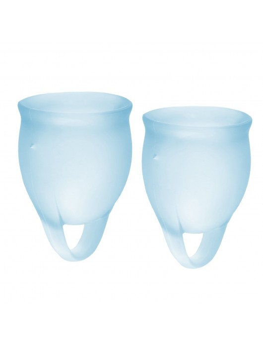 Набор голубых менструальных чаш Feel confident Menstrual Cup - Satisfyer - купить с доставкой в Петрозаводске