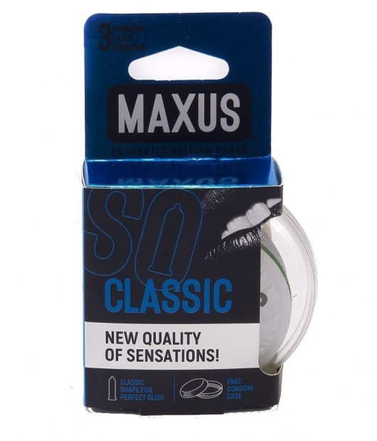 Классические презервативы в пластиковом кейсе MAXUS Classic - 3 шт. - Maxus - купить с доставкой в Петрозаводске