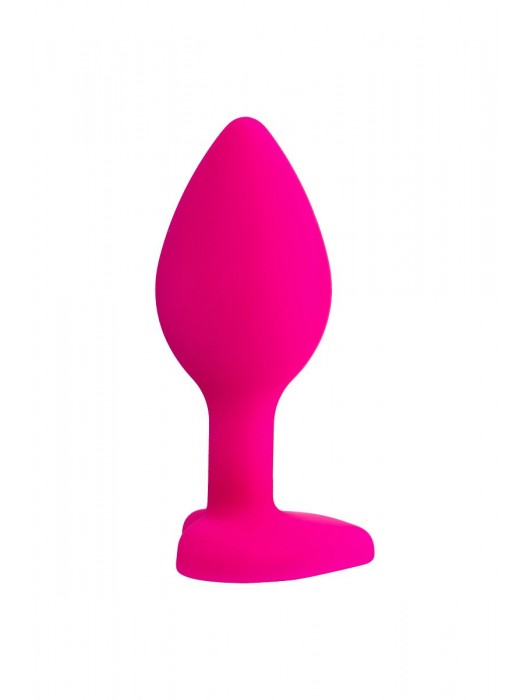 Розовая анальная втулка Diamond Heart с прозрачным кристаллом - 7 см. - ToyFa - купить с доставкой в Петрозаводске