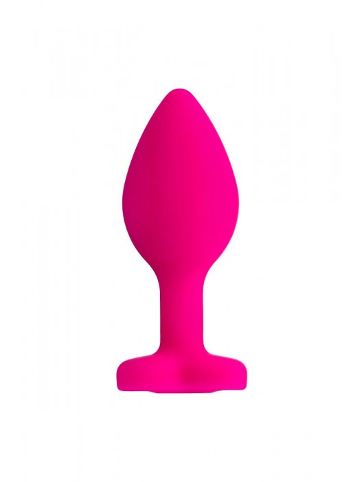 Розовая анальная втулка Diamond Heart с прозрачным кристаллом - 7 см. - ToyFa - купить с доставкой в Петрозаводске