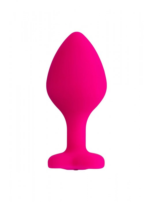 Розовая анальная втулка Diamond Heart с прозрачным кристаллом - 8 см. - ToyFa - купить с доставкой в Петрозаводске