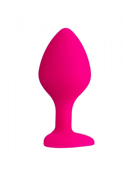 Розовая анальная втулка Diamond Heart с прозрачным кристаллом - 8 см. - ToyFa - купить с доставкой в Петрозаводске