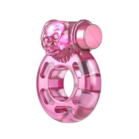 Розовое эрекционное виброкольцо Pink Bear - Baile - в Петрозаводске купить с доставкой