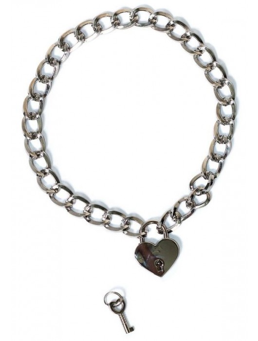 Серебристый ошейник Embrace с ключиком - Lola Games - купить с доставкой в Петрозаводске