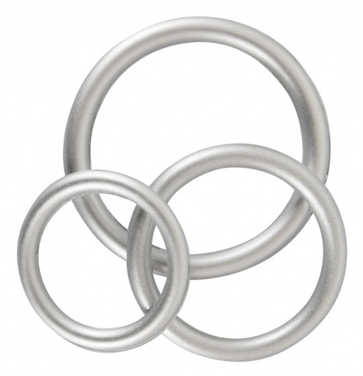 Набор из 3 эрекционных колец под металл Metallic Silicone Cock Ring Set - Orion - в Петрозаводске купить с доставкой