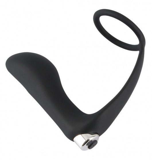 Черное эрекционное кольцо с анальной вибропробкой Vibrating Ring   Plug - Orion - в Петрозаводске купить с доставкой