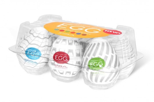 Набор из 6 мастурбаторов Tenga EGG Easy Beat с различным рельефом - Tenga - в Петрозаводске купить с доставкой