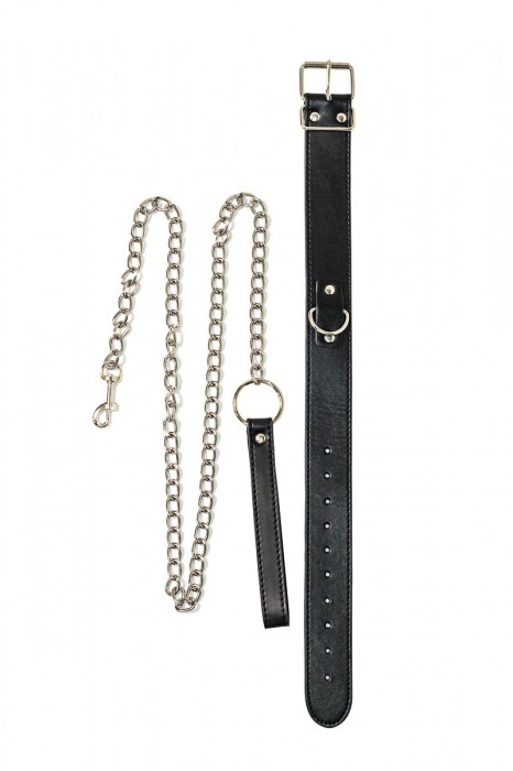 Черный ошейник с поводком Wild - Lola Games - купить с доставкой в Петрозаводске