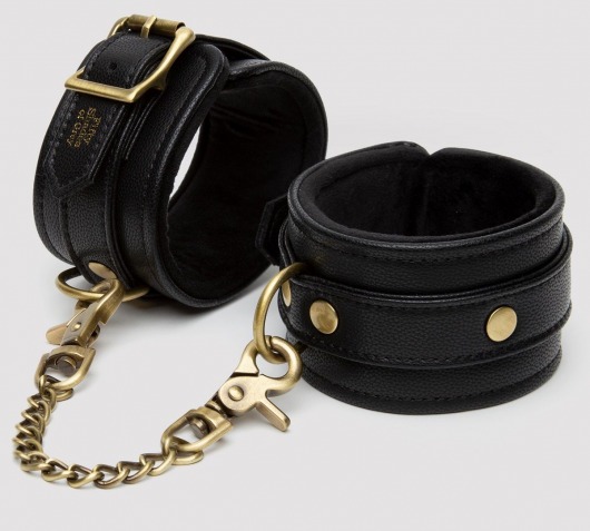 Черные оковы на ноги Bound to You Faux Leather Ankle Cuffs - Fifty Shades of Grey - купить с доставкой в Петрозаводске