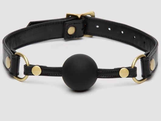 Черный кляп-шар Bound to You Faux Leather Ball Gag - Fifty Shades of Grey - купить с доставкой в Петрозаводске