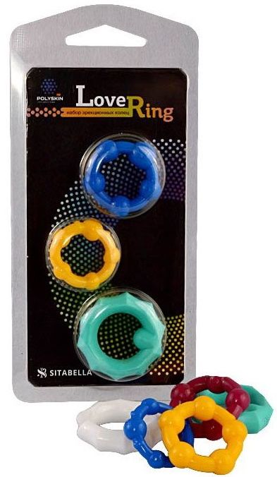 Набор из 3 цветных эрекционных колец Love Ring - Sitabella - в Петрозаводске купить с доставкой