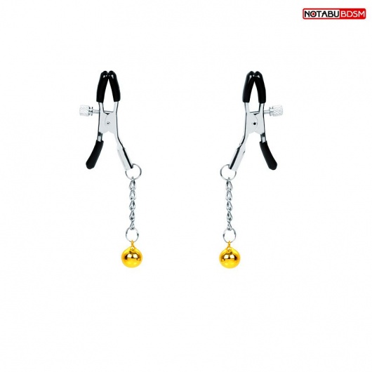 Оригинальные зажимы на соски с желтыми шариками - Notabu - купить с доставкой в Петрозаводске