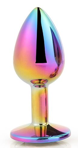 Голографическая анальная втулка с радужным кристаллом - 7,1 см. - Dream Toys - купить с доставкой в Петрозаводске