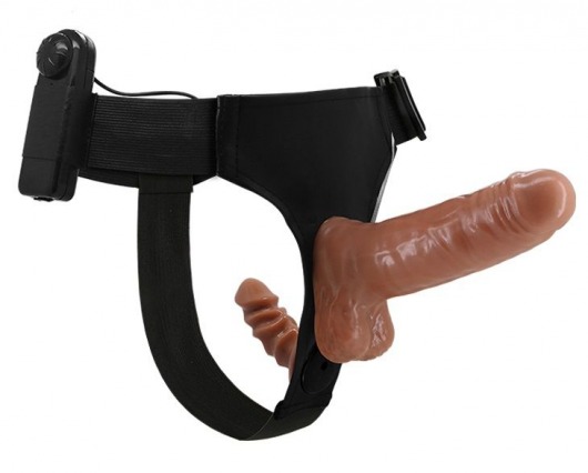 Страпон с вагинальной пробкой и вибрацией Ultra Passionate Harness - 16 см. - Baile - купить с доставкой в Петрозаводске