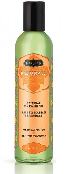 Массажное масло Naturals Tropical Mango с ароматом манго - 236 мл. - Kama Sutra - купить с доставкой в Петрозаводске