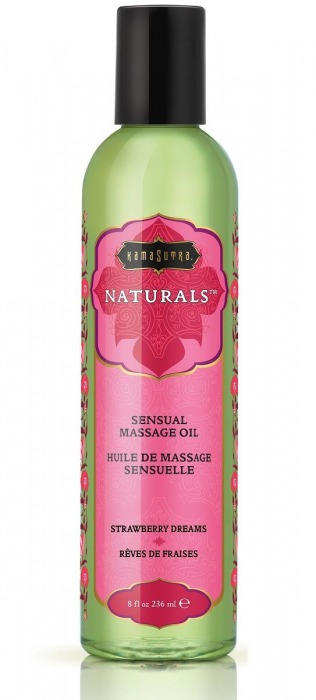 Массажное масло Naturals Strawberry Dreams с ароматом клубники - 236 мл. - Kama Sutra - купить с доставкой в Петрозаводске