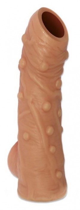 Телесная насадка с пупырышками и открытой головкой Nude Sleeve L - 14 см. - KOKOS - в Петрозаводске купить с доставкой