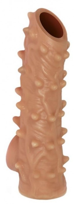 Телесная насадка с шипами и открытой головкой Nude Sleeve L - 14 см. - KOKOS - в Петрозаводске купить с доставкой