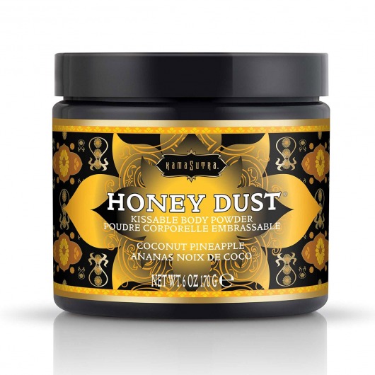 Пудра для тела Honey Dust Body Powder с ароматом кокоса и ананаса - 170 гр. - Kama Sutra - купить с доставкой в Петрозаводске