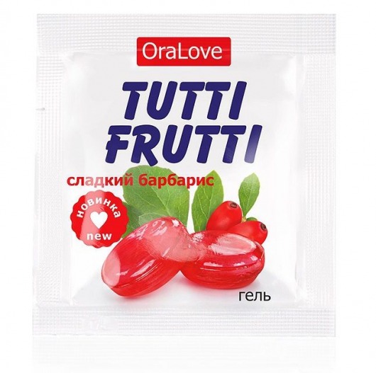 Гель-смазка Tutti-frutti со вкусом барбариса - 4 гр. - Биоритм - купить с доставкой в Петрозаводске