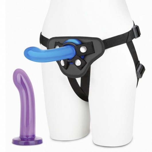 Страпон унисекс Beginners Strap-On с 2 насадками - 15 и 13 см. - Lux Fetish - купить с доставкой в Петрозаводске