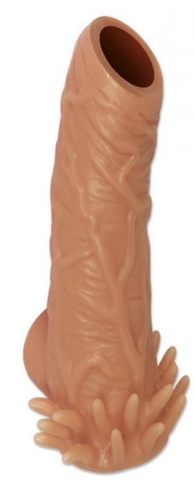 Телесная насадка с усиками и открытой головкой Nude Sleeve S - 10 см. - KOKOS - в Петрозаводске купить с доставкой