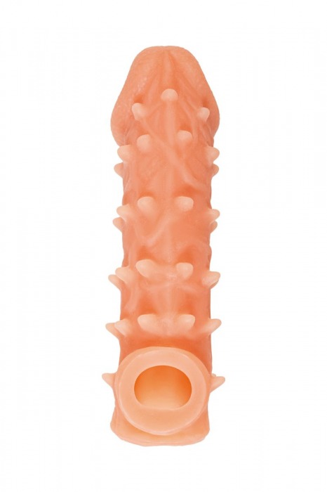 Телесная закрытая насадка с пупырышками Cock Sleeve Size M - 15,6 см. - KOKOS - в Петрозаводске купить с доставкой