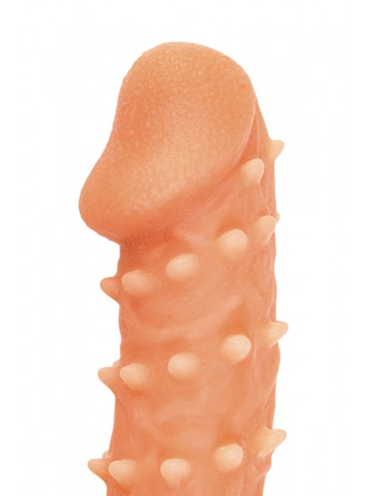 Телесная закрытая насадка с пупырышками Cock Sleeve Size L - 17,6 см. - KOKOS - в Петрозаводске купить с доставкой