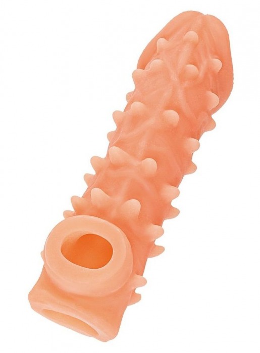 Телесная закрытая насадка с пупырышками Cock Sleeve Size L - 17,6 см. - KOKOS - в Петрозаводске купить с доставкой