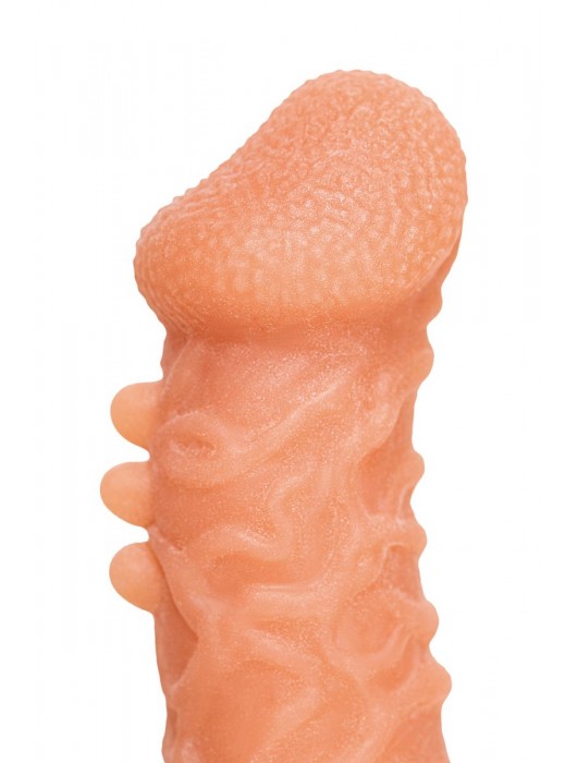 Телесная закрытая насадка с шершавой головкой Cock Sleeve Size S - 13,8 см. - KOKOS - в Петрозаводске купить с доставкой