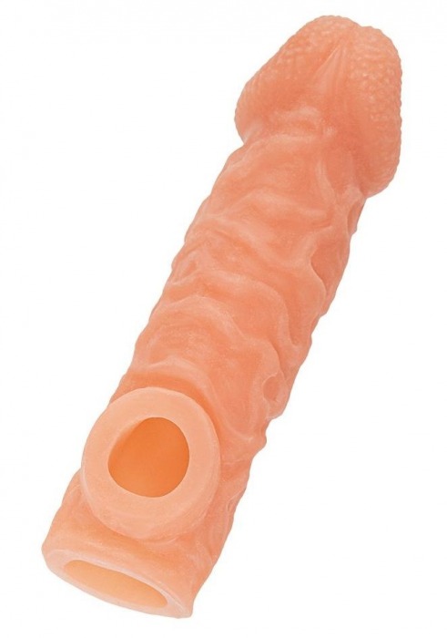 Телесная закрытая насадка с шершавой головкой Cock Sleeve Size M - 15,6 см. - KOKOS - в Петрозаводске купить с доставкой