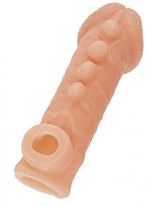 Телесная закрытая насадка с шишечками Cock Sleeve Size S - 13,8 см. - KOKOS - в Петрозаводске купить с доставкой