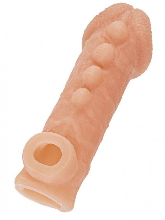 Телесная закрытая насадка с шишечками Cock Sleeve Size L - 17,6 см. - KOKOS - в Петрозаводске купить с доставкой